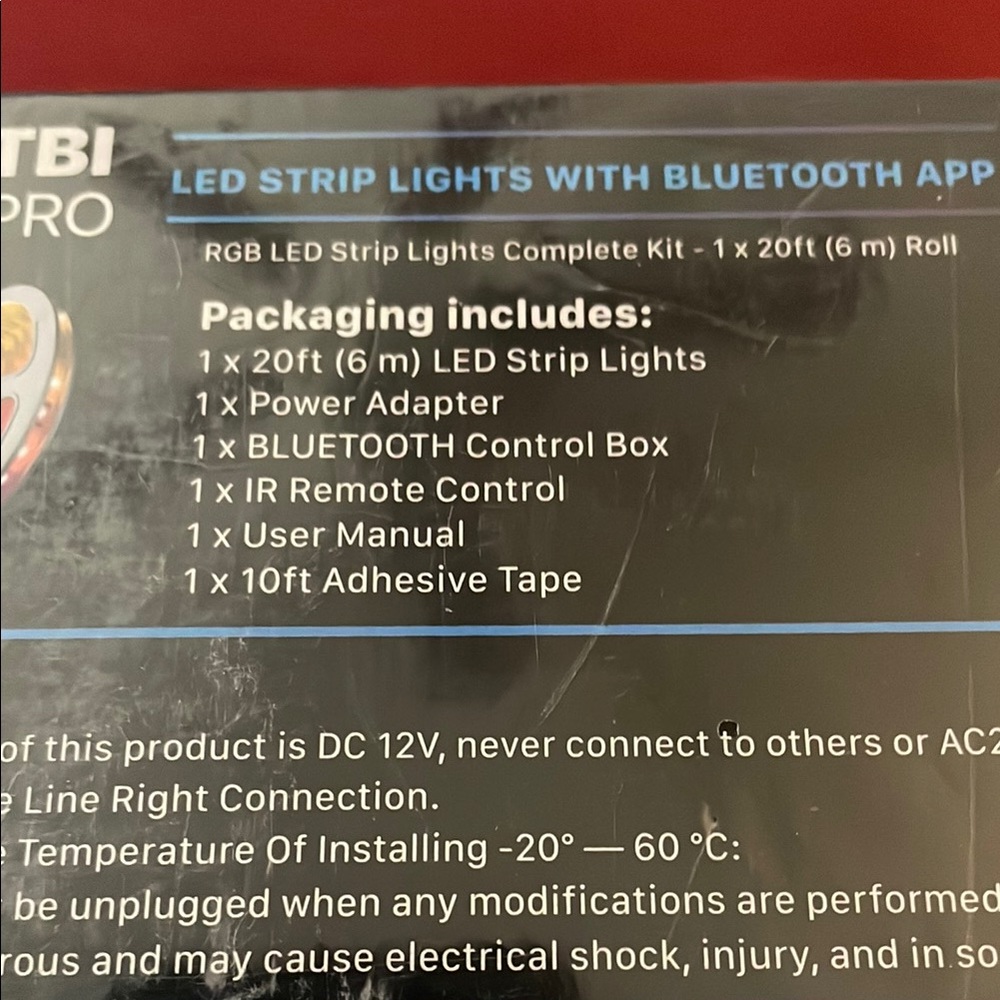 20 ft LED Strip Lights TBI Pro 12V w/ Bluetooth App Remote Control NEW - Picture 2 of 2